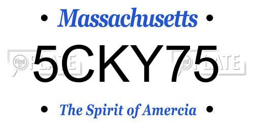 5CKY75 Massachusetts License Plate