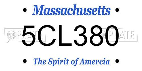 5CL380 Massachusetts License Plate