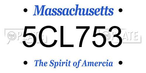 5CL753 Massachusetts License Plate