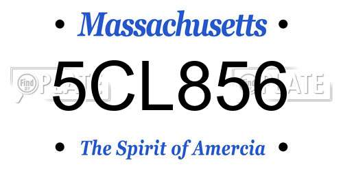 5CL856 Massachusetts License Plate