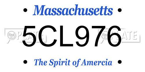 5CL976 Massachusetts License Plate