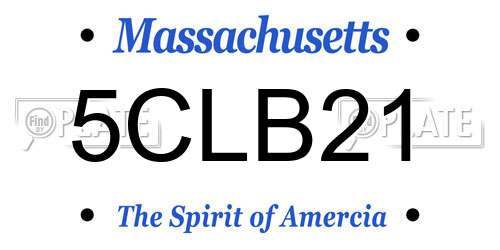 5CLB21 Massachusetts License Plate