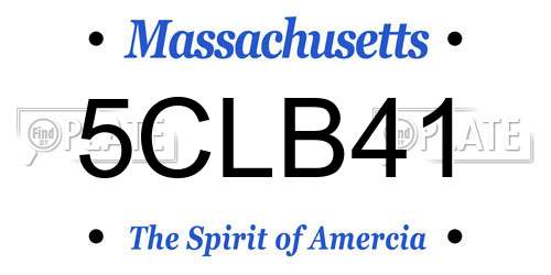 5CLB41 Massachusetts License Plate