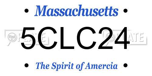 5CLC24 Massachusetts License Plate
