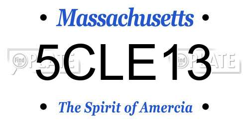 5CLE13 Massachusetts License Plate