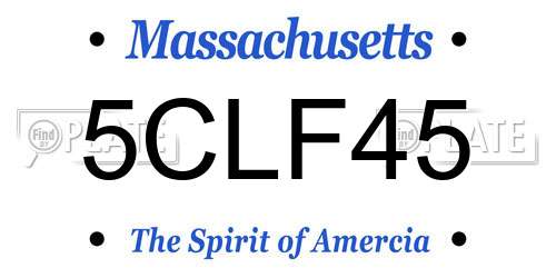 5CLF45 Massachusetts License Plate