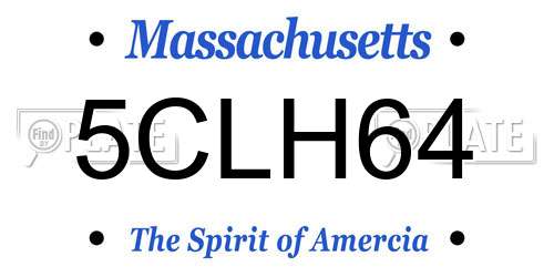 5CLH64 Massachusetts License Plate