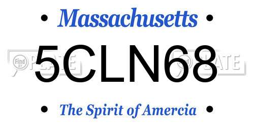 5CLN68 Massachusetts License Plate