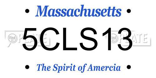 5CLS13 Massachusetts License Plate