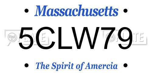 5CLW79 Massachusetts License Plate
