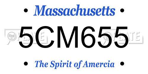 5CM655 Massachusetts License Plate