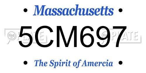 5CM697 Massachusetts License Plate