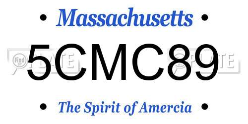 5CMC89 Massachusetts License Plate