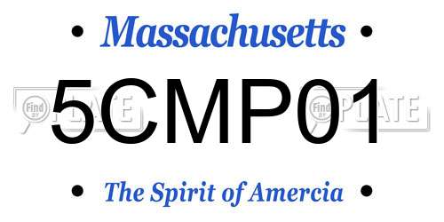5CMP01 Massachusetts License Plate