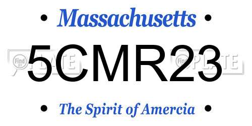 5CMR23 Massachusetts License Plate