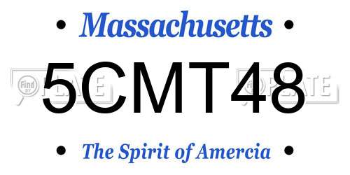 5CMT48 Massachusetts License Plate