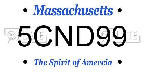 5CND99 Massachusetts License Plate