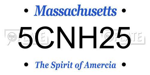 5CNH25 Massachusetts License Plate