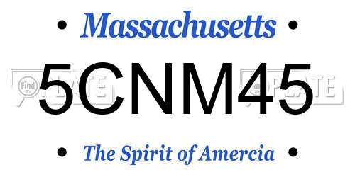 5CNM45 Massachusetts License Plate