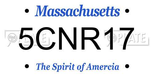 5CNR17 Massachusetts License Plate