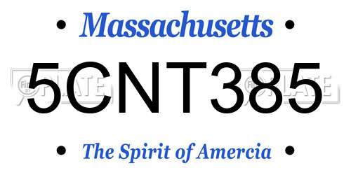 5CNT385 Massachusetts License Plate