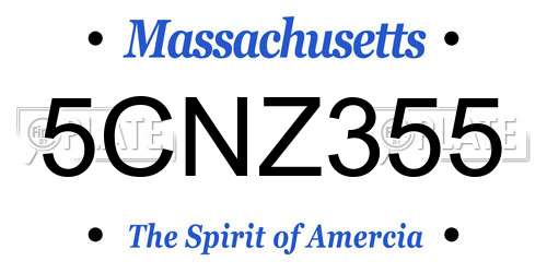 5CNZ355 Massachusetts License Plate