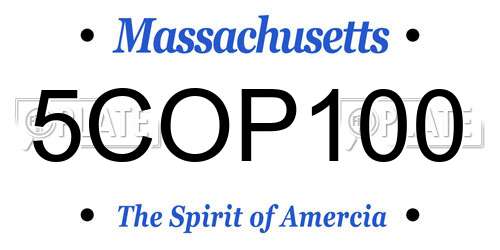 5COP100 Massachusetts License Plate