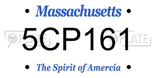 5CP161 Massachusetts License Plate
