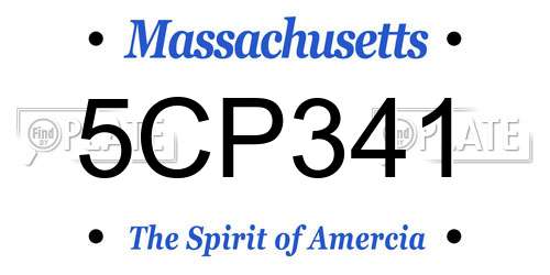 5CP341 Massachusetts License Plate
