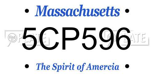 5CP596 Massachusetts License Plate