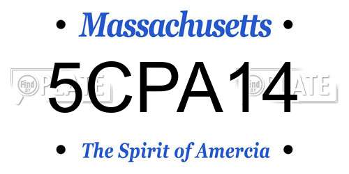 5CPA14 Massachusetts License Plate