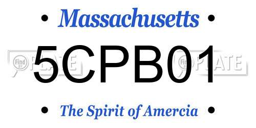 5CPB01 Massachusetts License Plate