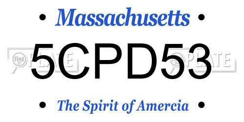5CPD53 Massachusetts License Plate