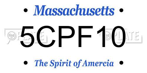 5CPF10 Massachusetts License Plate