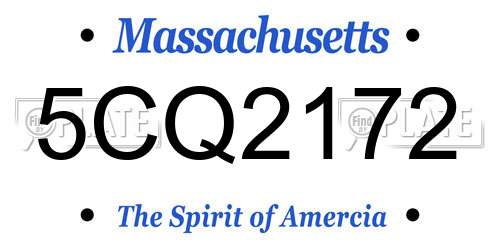 5CQ2172 Massachusetts License Plate