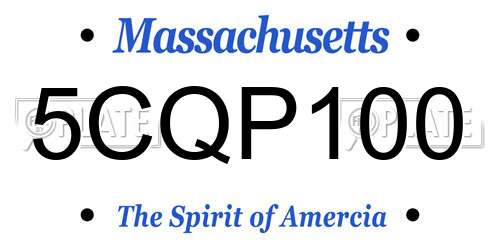 5CQP100 Massachusetts License Plate