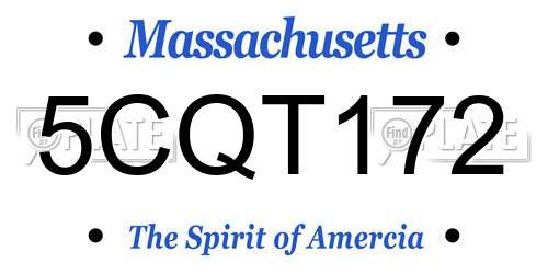 5CQT172 Massachusetts License Plate