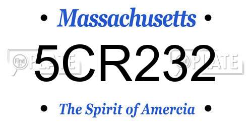 5CR232 Massachusetts License Plate