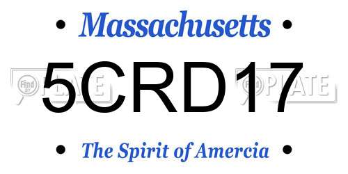 5CRD17 Massachusetts License Plate