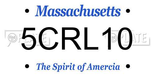 5CRL10 Massachusetts License Plate