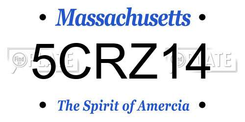 5CRZ14 Massachusetts License Plate