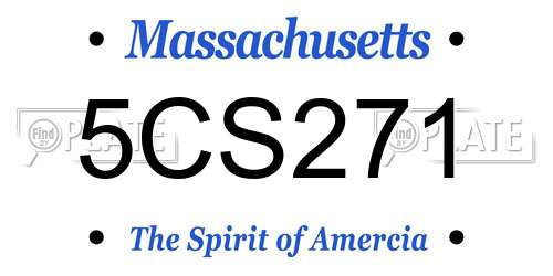 5CS271 Massachusetts License Plate