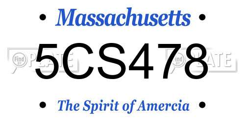 5CS478 Massachusetts License Plate