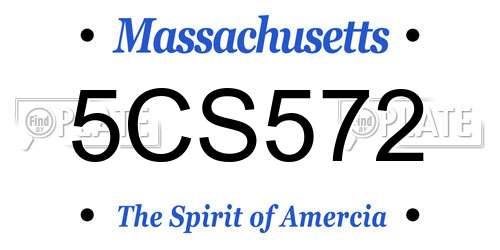 5CS572 Massachusetts License Plate