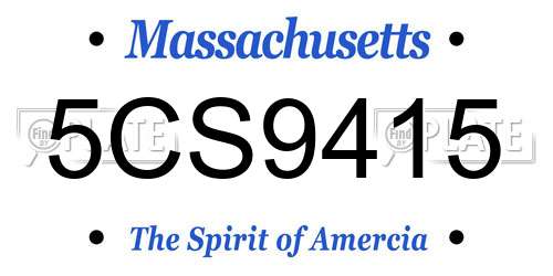 5CS9415 Massachusetts License Plate