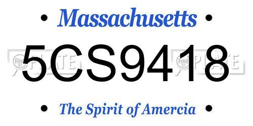 5CS9418 Massachusetts License Plate