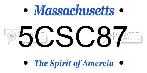 5CSC87 Massachusetts License Plate
