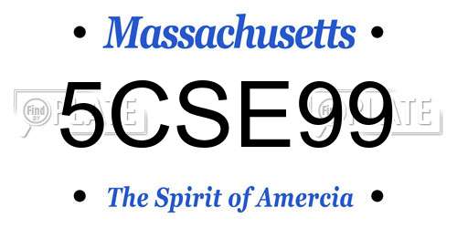 5CSE99 Massachusetts License Plate