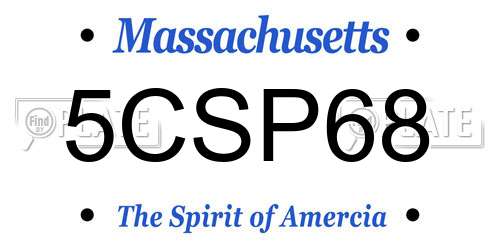 5CSP68 Massachusetts License Plate