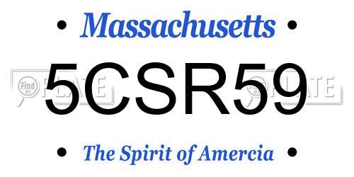 5CSR59 Massachusetts License Plate